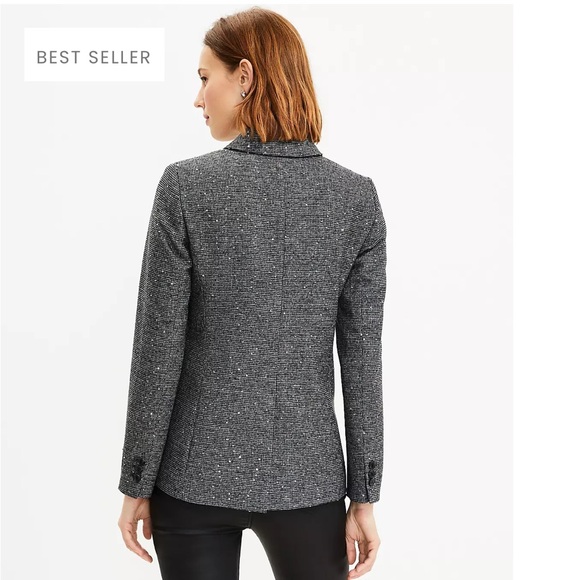 Loft NWT Sequin Houndstooth Blazer size 12 - Picture 9 of 9